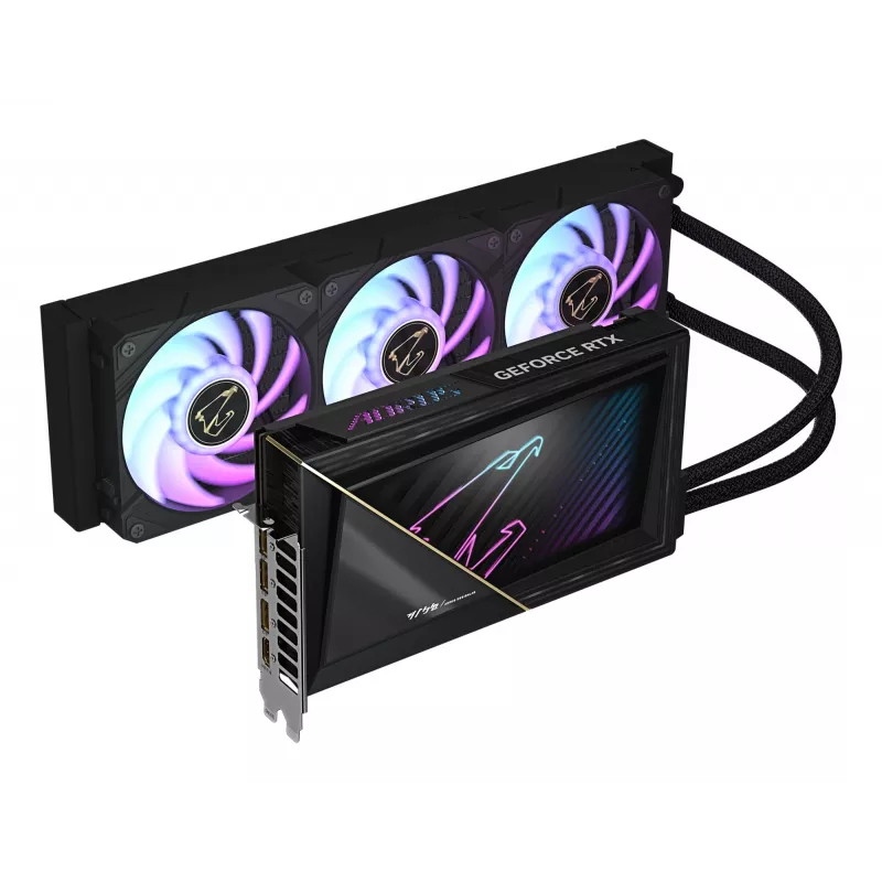 GIGABYTE AORUS GeForce RTX 5090 XTREME WATERFORCE 32G grafiskā karte - 32 GB GDDR7, 512 bitu, PCI-E 5.0, 2655 MHz kodola frekvence, 3 x DP 2.1a, 1 x HDMI 2.1b, NVIDIA DLSS 4, GV-N5090AORUSX W-32GD