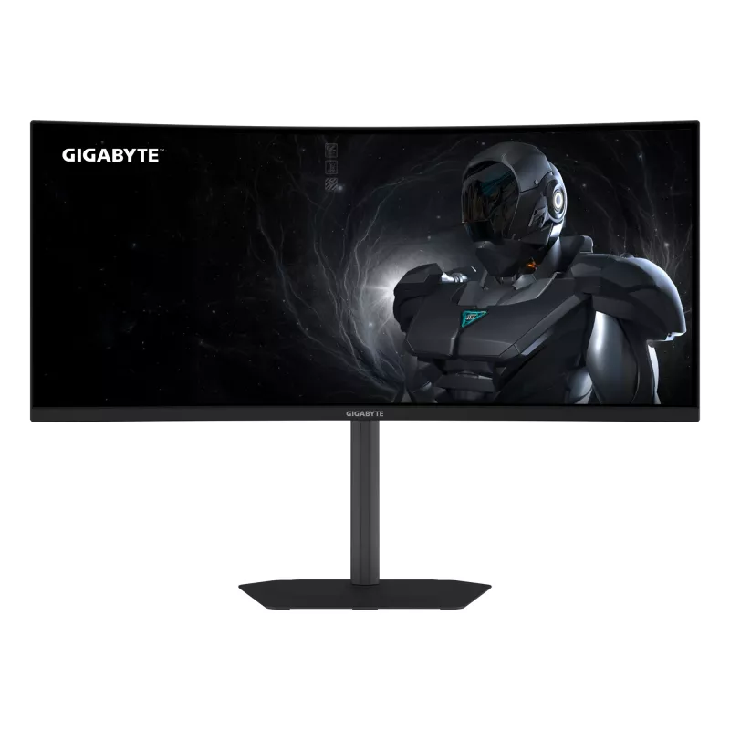 GIGABYTE GS34WQCA 34 collu WQHD izliekts spēļu monitors - 3440 x 1440, 1500R, 120Hz, 1ms, 300 cd/m², FreeSync Premium, HDR Ready, HDMI 2.0, DisplayPort 1.4