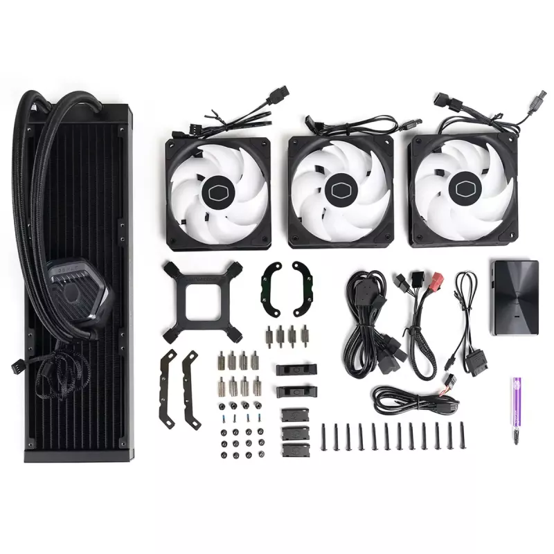 Šķidruma dzesēšanas komplekts Cooler Master MasterLiquid 360 ATMOS 12 cm Melns