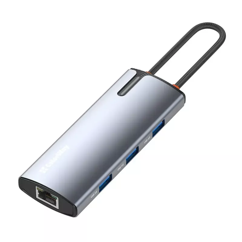 Dokstacija ColorWay CW-HUB02 6-in-1 100W — daudzportu centrmezgls ar strāvas padevi