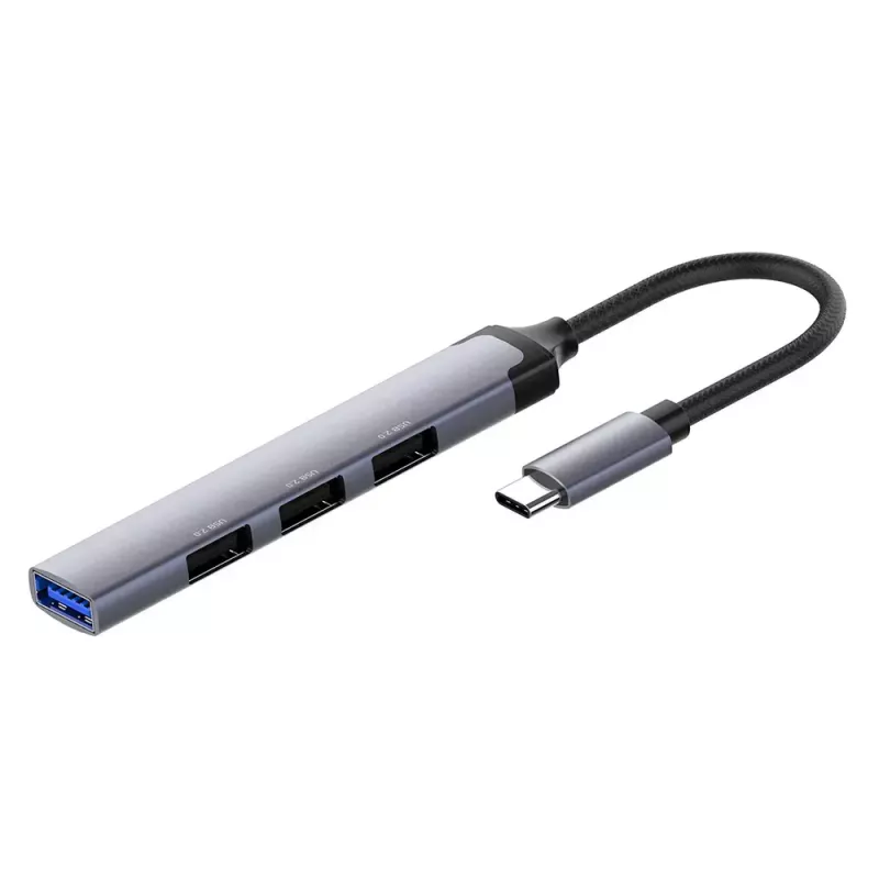 Paplašinātāja stacija ColorWay CW-HUB04 4-in-1 USB-C — HDMI, Gigabit Ethernet, USB-A, PD caurlaide