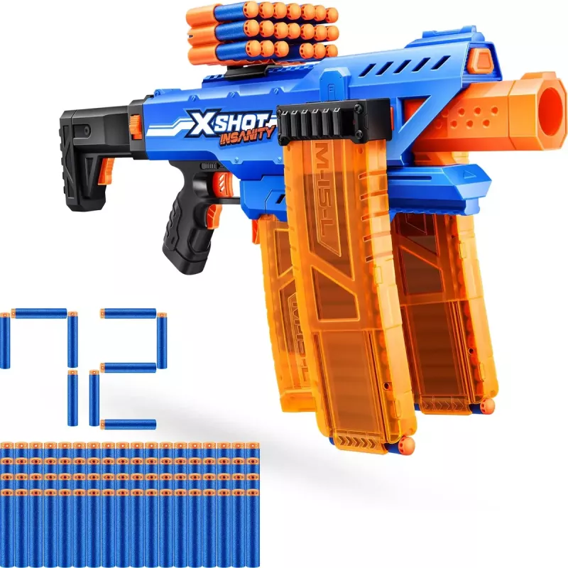 Rotaļu šautriņu blasters Zuru XSHOT Insanity Clip Mania ar 72 putuplasta šautriņām