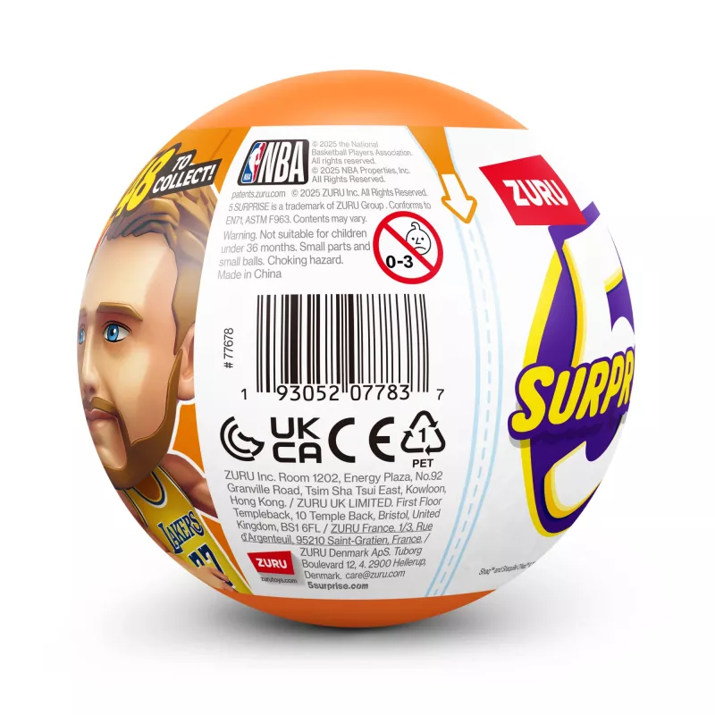 5 Surprise NBA Ballers Series 2, 3 gadi, Daudzkrāsains