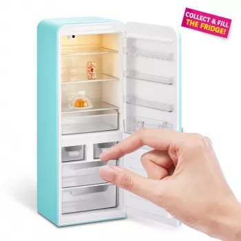 Rotaļlietu komplekts Zuru Mini Brands Mini Minis Fill the Fridge Playset — kolekcionējami miniatūri pārtikas preču ledusskapja aksesuāri