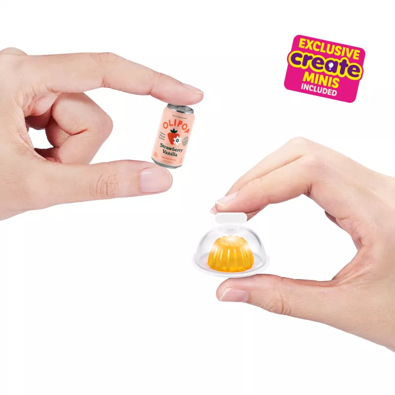 Rotaļlietu komplekts Zuru Mini Brands Mini Minis Fill the Fridge Playset — kolekcionējami miniatūri pārtikas preču ledusskapja aksesuāri