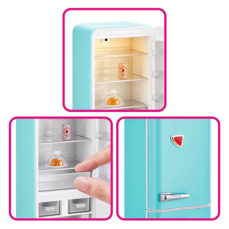 Rotaļlietu komplekts Zuru Mini Brands Mini Minis Fill the Fridge Playset — kolekcionējami miniatūri pārtikas preču ledusskapja aksesuāri
