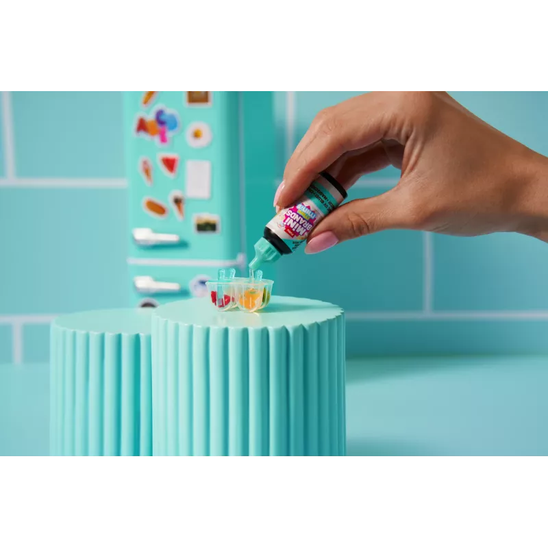 Rotaļlietu komplekts Zuru Mini Brands Mini Minis Fill the Fridge Playset — kolekcionējami miniatūri pārtikas preču ledusskapja aksesuāri