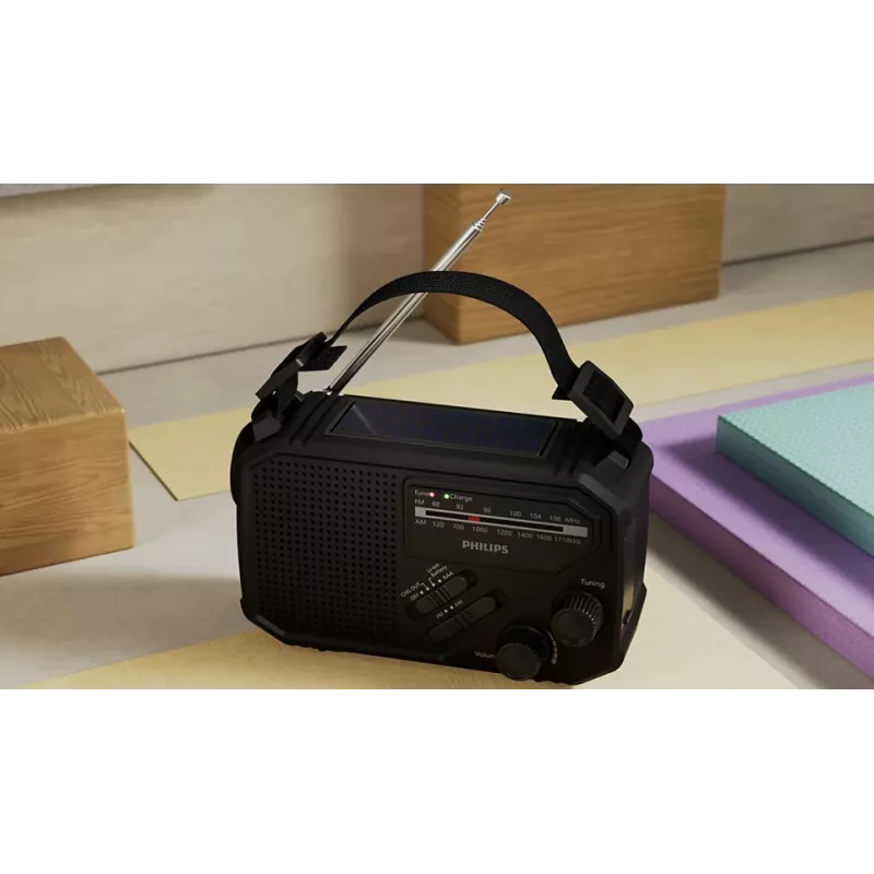 Portable Radio Philips TAR1609/00 Analog & Digital AM FM Melns