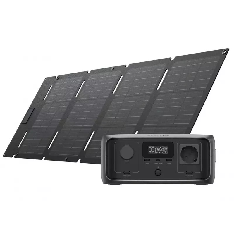 Pārnēsājama elektrostacija EcoFlow RIVER 3 UPS + Saules panelis 45W TYPE-C, 245Wh
