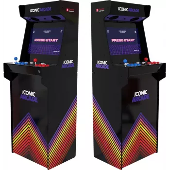 Arkādes automāts Iconic Arcade — Full HD IPS 21 colla, Cortex‑A72 1,5 GHz, 1 GB RAM, Wi‑Fi, Gigabit Ethernet, MicroSD, Bluetooth, līdzstrāvas barošana