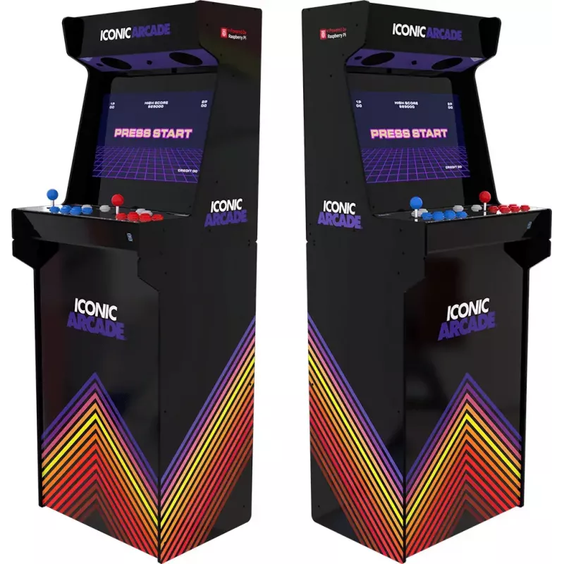 Arkādes automāts Iconic Arcade — Full HD IPS 21 colla, Cortex‑A72 1,5 GHz, 1 GB RAM, Wi‑Fi, Gigabit Ethernet, MicroSD, Bluetooth, līdzstrāvas barošana