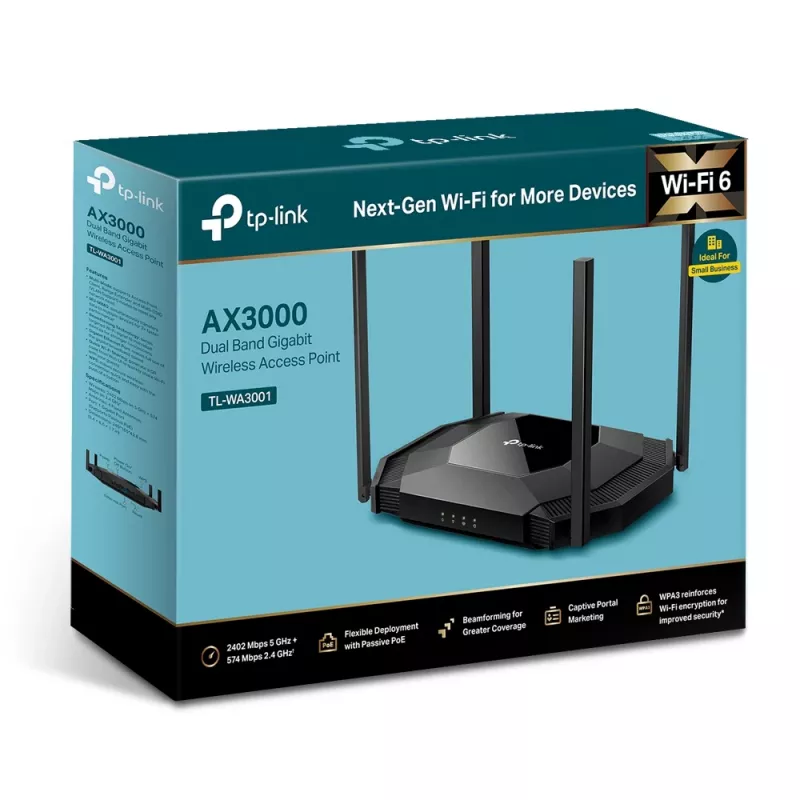 TP-Link TL-WA3001 bezvadu piekļuves punkts 2402 Mbit/s Melns Power over Ethernet (PoE)