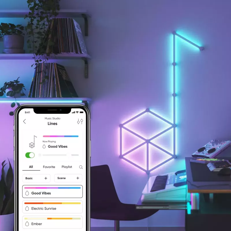 Nanoleaf Lines startera komplekts cita balta RGB IP20 15 gab.