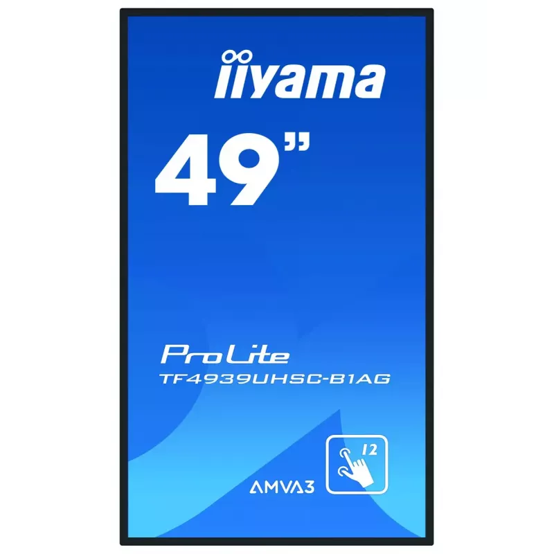 iiyama ProLite TF4939UHSC-B1AG datora monitors 124,5 cm (49 collas) 3840 x 2160 pikseļi 4K Ultra HD LED skārienjūtīgs Daudzlietotāju Melns