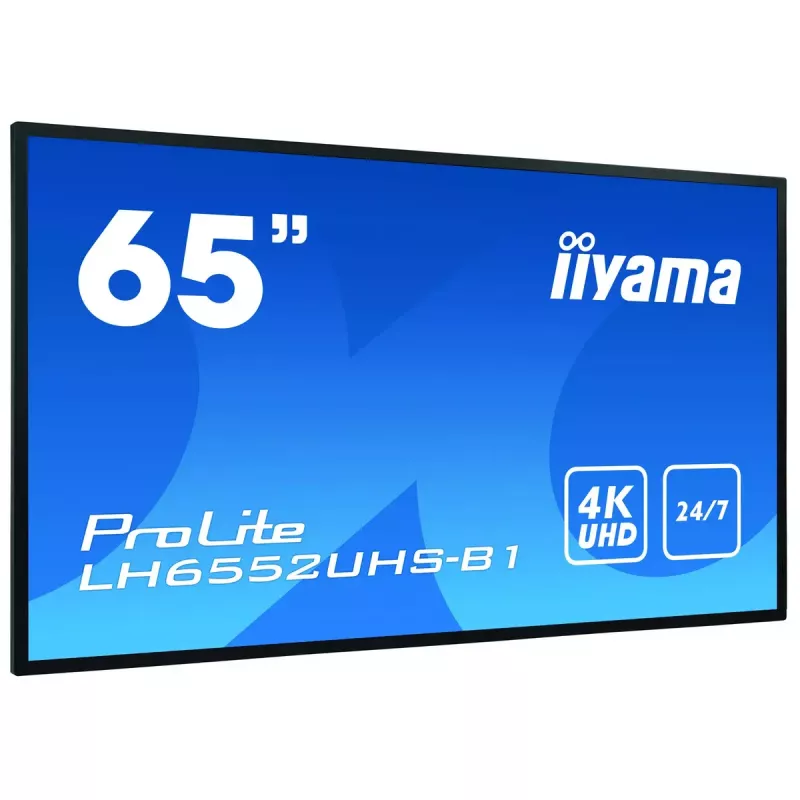 Digitālās reklāmas plakanpanelis IIYAMA LH6552UHS-B1 64,5 collas IPS 4K 3840x2160 500 cd/m² Android 8.0 24/7 Melns