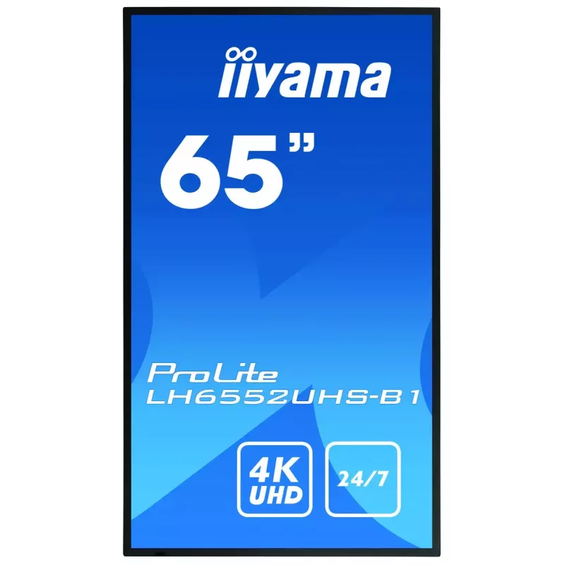 Digitālās reklāmas plakanpanelis IIYAMA LH6552UHS-B1 64,5 collas IPS 4K 3840x2160 500 cd/m² Android 8.0 24/7 Melns