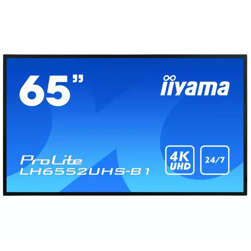 Digitālās reklāmas plakanpanelis IIYAMA LH6552UHS-B1 64,5 collas IPS 4K 3840x2160 500 cd/m² Android 8.0 24/7 Melns