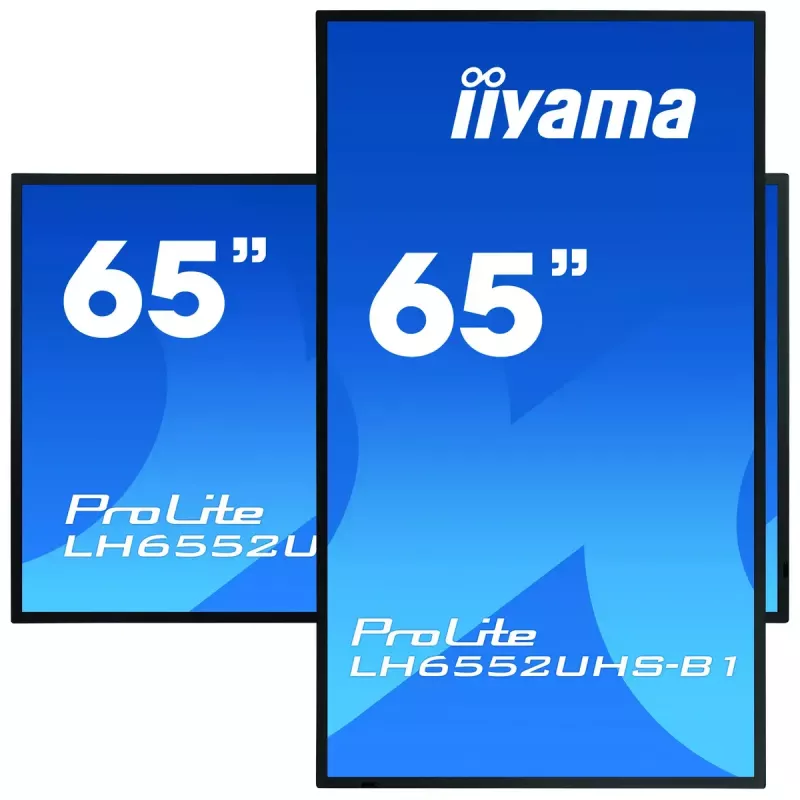 Digitālās reklāmas plakanpanelis IIYAMA LH6552UHS-B1 64,5 collas IPS 4K 3840x2160 500 cd/m² Android 8.0 24/7 Melns