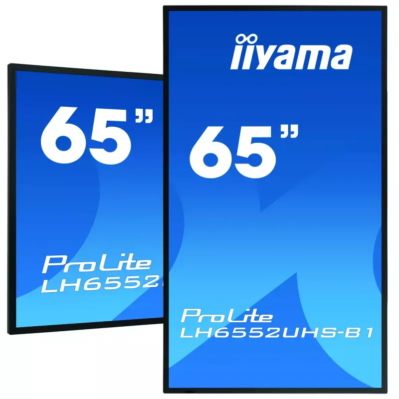 Digitālās reklāmas plakanpanelis IIYAMA LH6552UHS-B1 64,5 collas IPS 4K 3840x2160 500 cd/m² Android 8.0 24/7 Melns