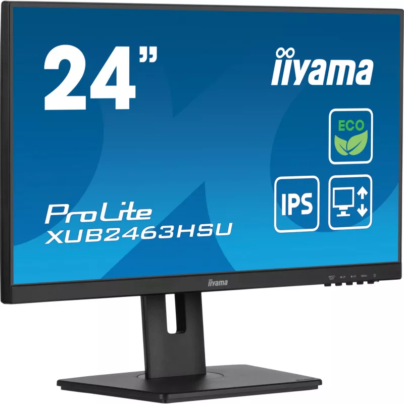 iiyama ProLite XUB2463HSU-B1 datora monitors 60,5 cm (23,8 collas) 1920 x 1080 pikseļi Full HD LED Melns