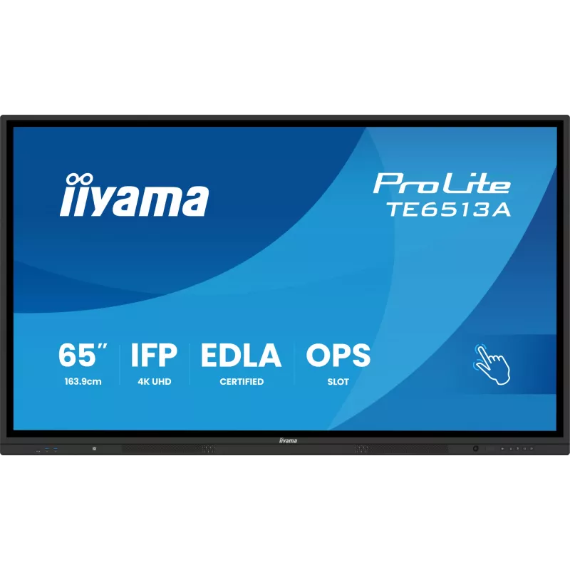 Interaktīvs plakanais panelis IIYAMA TE6513A-B2AG 64,5 collas (163,8 cm) 4K UHD 500 cd/m² Wi‑Fi Android 24/7 skārienekrāns