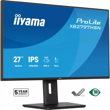 iiyama ProLite XB2797HSN-B1 datora monitors 68,6 cm (27 collas) 1920 x 1080 pikseļi Full HD LCD melns