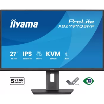 Datora monitors IIYAMA ProLite XB2797QSNP-B1 27 collas (68,6 cm) 2560×1440 QHD LED, 16:9, matēts, skaļruņi, USB 3.2 centrmezgls, augstumā regulējams, VESA