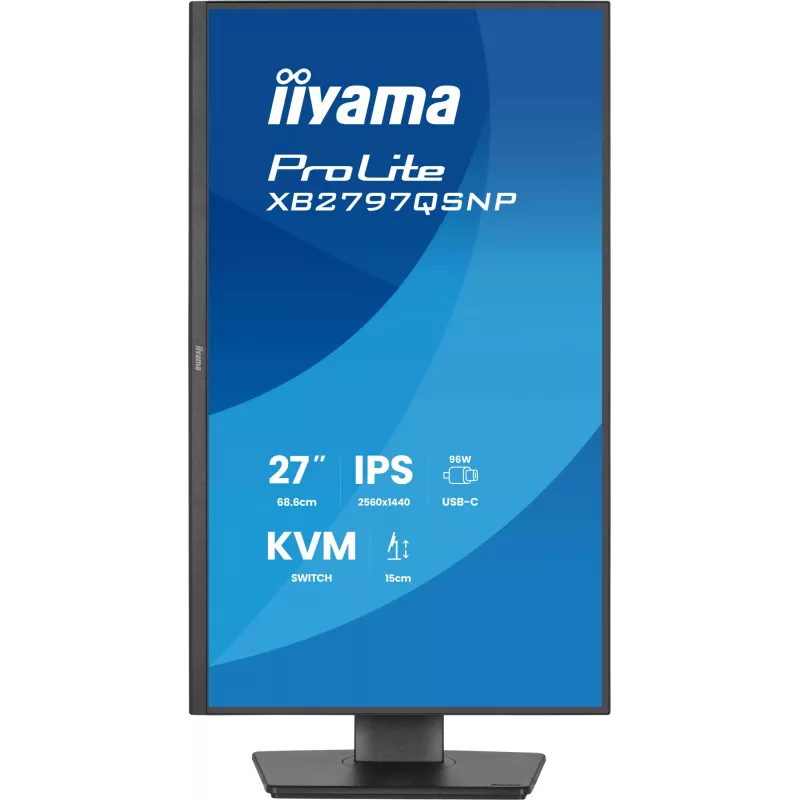 Datora monitors IIYAMA ProLite XB2797QSNP-B1 27 collas (68,6 cm) 2560×1440 QHD LED, 16:9, matēts, skaļruņi, USB 3.2 centrmezgls, augstumā regulējams, VESA