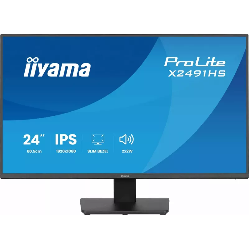 Monitors IIYAMA ProLite X2491HS-B1 23,8 collas (60,5 cm) Full HD IPS LCD, 1920×1080, 178° skata leņķi, matēts, iebūvēti skaļruņi, VESA, melns