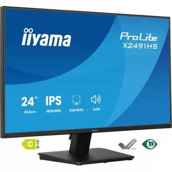 Monitors IIYAMA ProLite X2491HS-B1 23,8 collas (60,5 cm) Full HD IPS LCD, 1920×1080, 178° skata leņķi, matēts, iebūvēti skaļruņi, VESA, melns