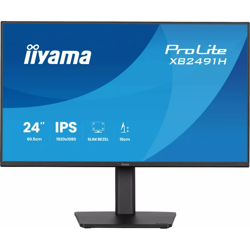 Datoru monitors IIYAMA ProLite XB2491H-B1 23.8 collas (60.5 cm) Full HD IPS LCD, 1920×1080, 178° skata leņķis, VESA, augstumā regulējams, melns