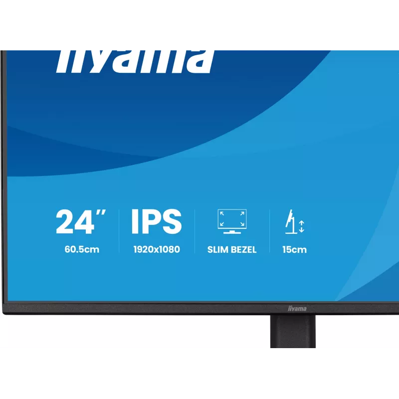 Datoru monitors IIYAMA ProLite XB2491H-B1 23.8 collas (60.5 cm) Full HD IPS LCD, 1920×1080, 178° skata leņķis, VESA, augstumā regulējams, melns