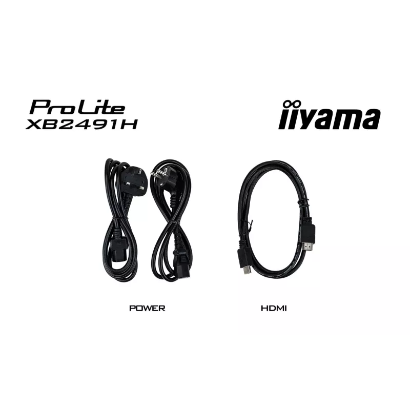 Datoru monitors IIYAMA ProLite XB2491H-B1 23.8 collas (60.5 cm) Full HD IPS LCD, 1920×1080, 178° skata leņķis, VESA, augstumā regulējams, melns