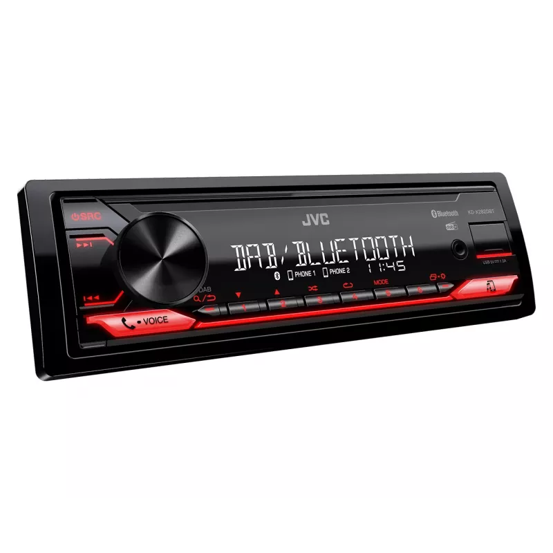 JVC KD-X282DBT automašīnas multivides uztvērējs melns 200 W Bluetooth