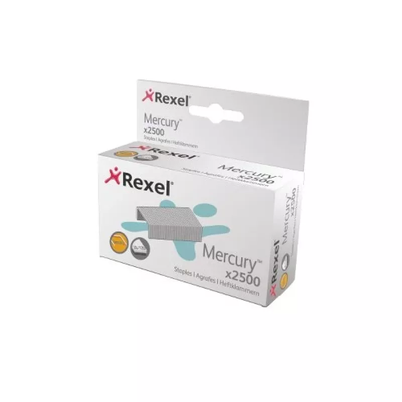 Rexel Mercury lieljaudas skavas (2500), skavu iepakojums, 2500 skavas, tērauds, sudraba, 120 loksnes, 220 g