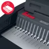 GBC CombBind® CB25E elektriskā iesiešanas iekārta, ķemmes iesiešanas iekārta, elektriska, 390 loksnes, melna, sarkana
