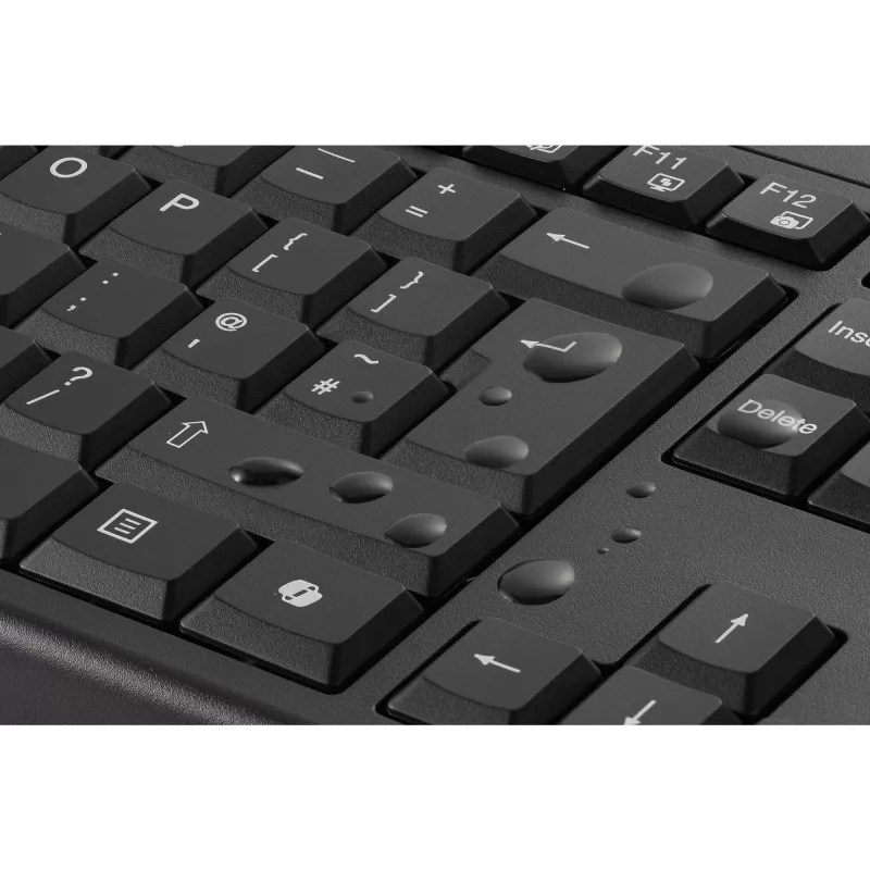 Kensington KM270 EQ uzlādējams galda komplekts — bezvadu, RF Wireless + Bluetooth, membrānas, QWERTZ, melns, pele iekļauta