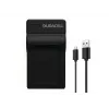 Duracell digitālās kameras akumulatora lādētājs, USB, iekštelpu akumulatoru lādētājs, Canon NB-10L, melns, 5 V, 5 V