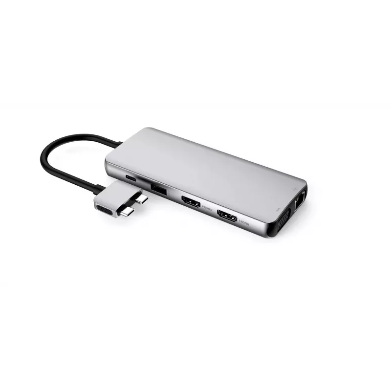 eSTUFF ES623010 saskarnes centrmezgls USB 3.2 Gen 1 (3.1 Gen 1) Type-C 5000 Mbit/s Alumīnijs
