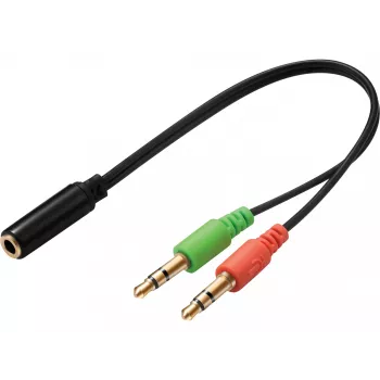 Sandberg austiņu pārveidotājs (mobilais) PC, 2 x 3,5 mm, vīrišķais, 3,5 mm, sievišķais, melns