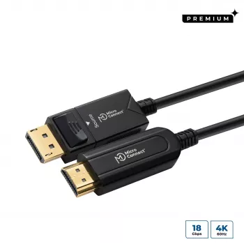 Microconnect DP-HDMI-2000V1.4OP video kabeļa adapteris 20 m DisplayPort HDMI A tips (standarta) Melns