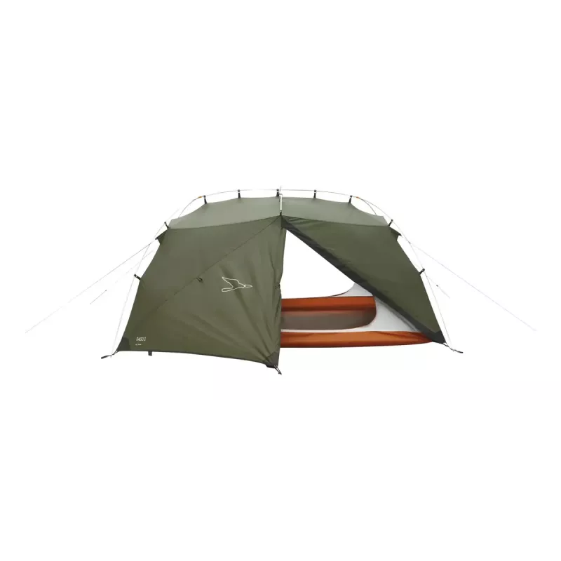 Kupola/iglu telts Easy Camp Rago 3 — 3 personām, tumši zaļa, poliestera ārējā pārsega un grīda, alumīnija stieņi, 220×290 cm, 1,1 m augsta