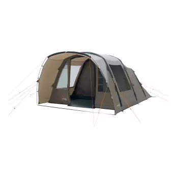 Tuneļtelts Easy Camp Brimnes 5 Air — 5 personu, 470×320×195 cm, poliestera virsslānis, polietilēna grīdas pamatne, stikla šķiedras stieņi, ūdensizturība 3 m