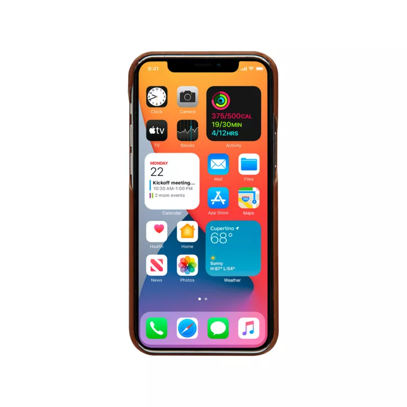 Maka maciņš dbramante1928 Lynge iPhone 12 mini (5,4 collas) — iedeguma krāsa, 3 karšu kabatas, galda statīvs