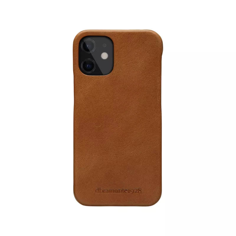 Maka maciņš dbramante1928 Lynge iPhone 12 mini (5,4 collas) — iedeguma krāsa, 3 karšu kabatas, galda statīvs
