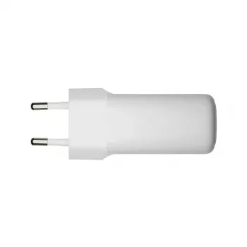 d bramante re-charge Pro sienas lādētājs — 2× USB-C 25W, 110–240V, balts