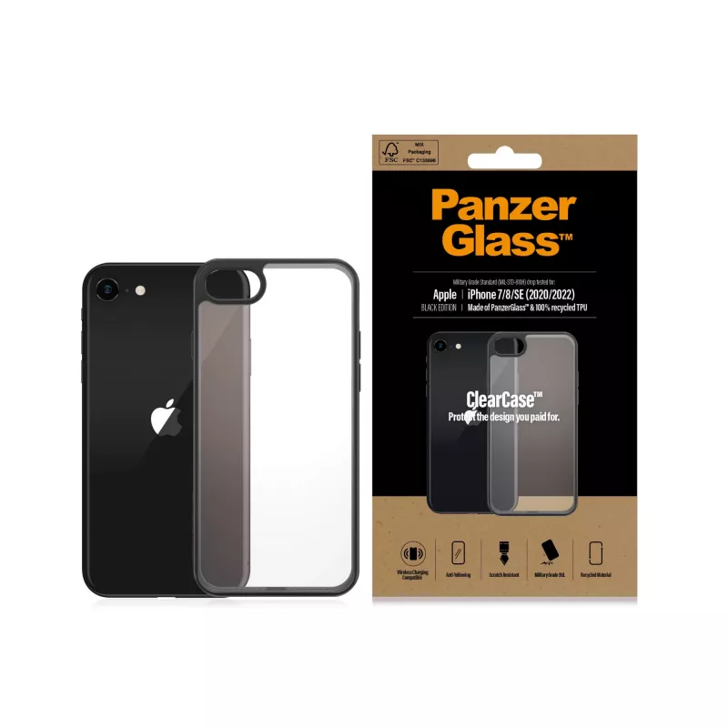 PanzerGlass ® ClearCase iPhone 8 | 7 | SE (2020/2022) | Melns