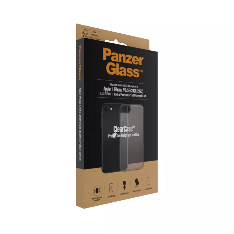 PanzerGlass ® ClearCase iPhone 8 | 7 | SE (2020/2022) | Melns