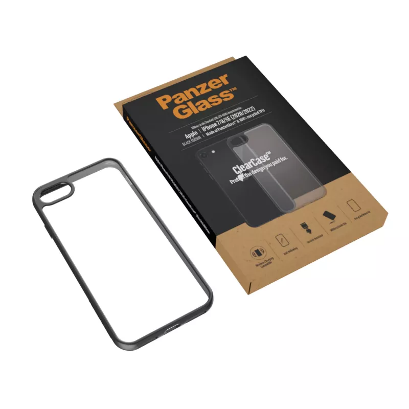 PanzerGlass ® ClearCase iPhone 8 | 7 | SE (2020/2022) | Melns