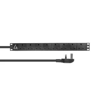 Lanview LVR-3MUK-SPD-UK8 strāvas sadales bloks (PDU) 8 maiņstrāvas kontaktligzdas 1,4U melns